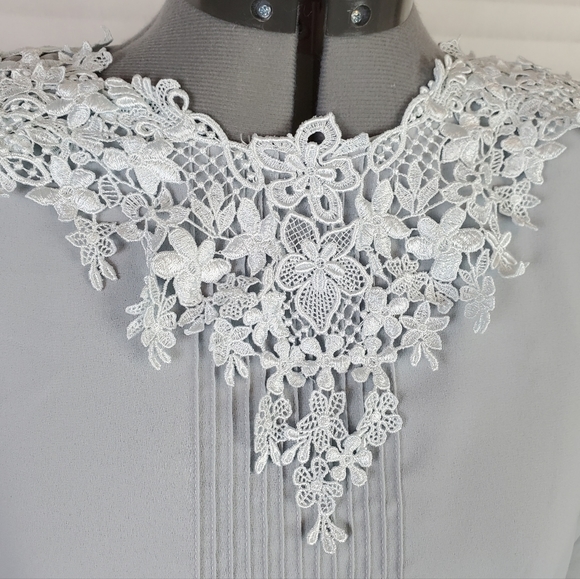 Ursula of Switzerland | 8P | blue chiffon long sleeve blouson gown | Vtg - Picture 7 of 14